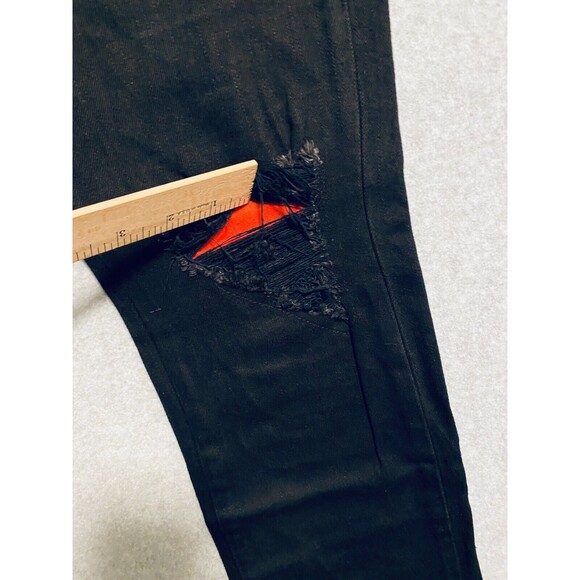 Parlay Jeans Mens 32 x 33 Black Red Denim Cotton Stretch Embroidered Street Wear - Picture 12 of 16